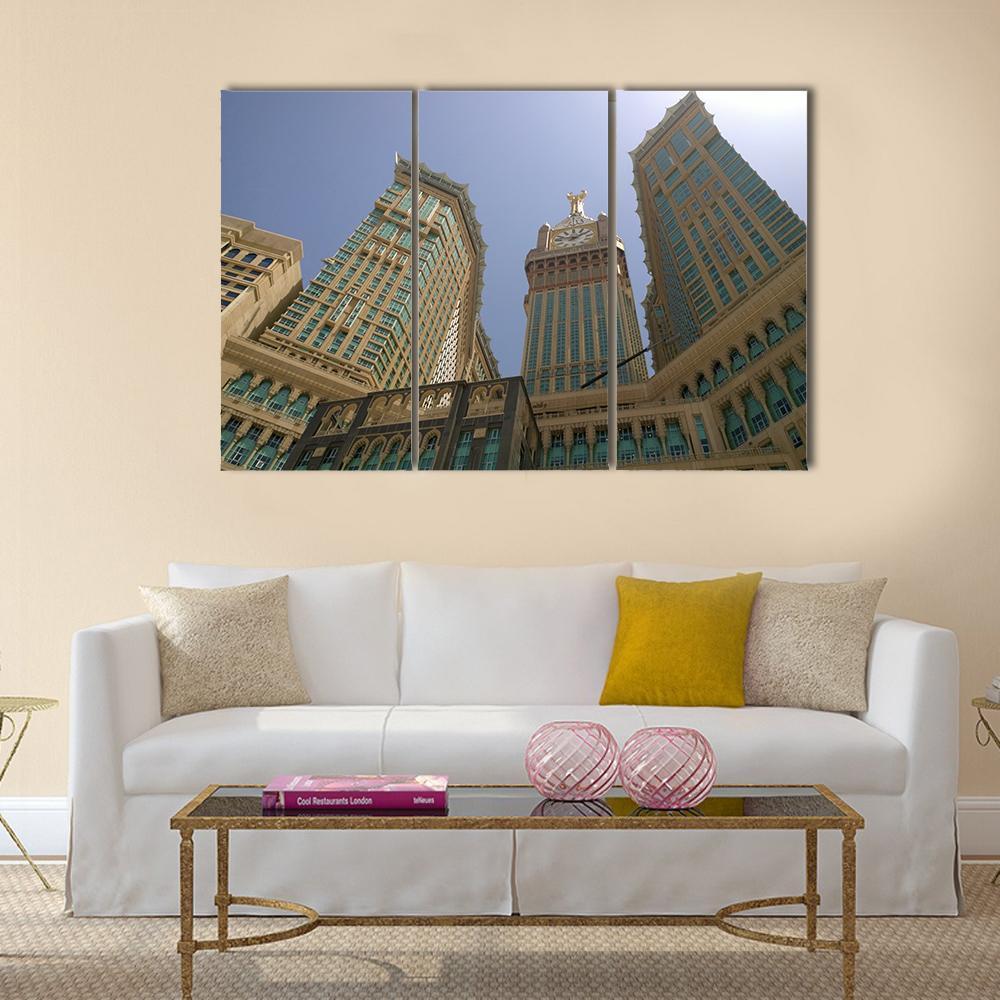 Mecca Clock Tower Canvas Wall Art-3 Horizontal-Gallery Wrap-37" x 24"-Tiaracle