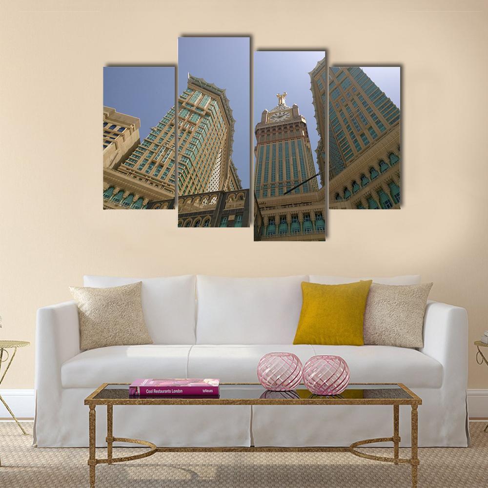 Mecca Clock Tower Canvas Wall Art-4 Pop-Gallery Wrap-50" x 32"-Tiaracle