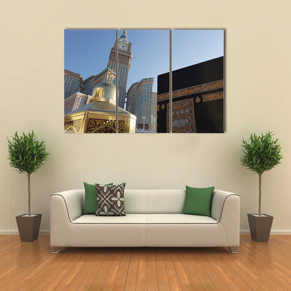 Clock Tower Mecca Canvas Wall Art-3 Horizontal-Gallery Wrap-37" x 24"-Tiaracle