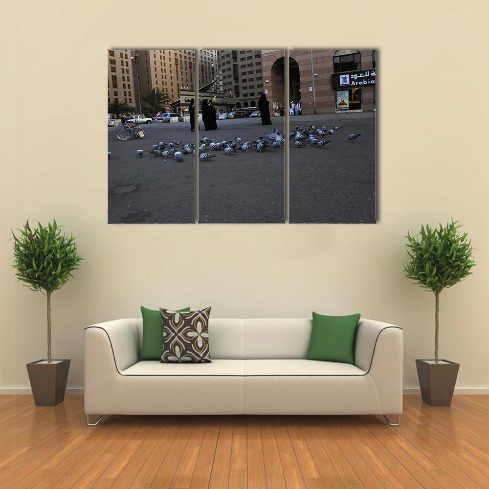 Medinah Street View Canvas Wall Art-3 Horizontal-Gallery Wrap-37" x 24"-Tiaracle