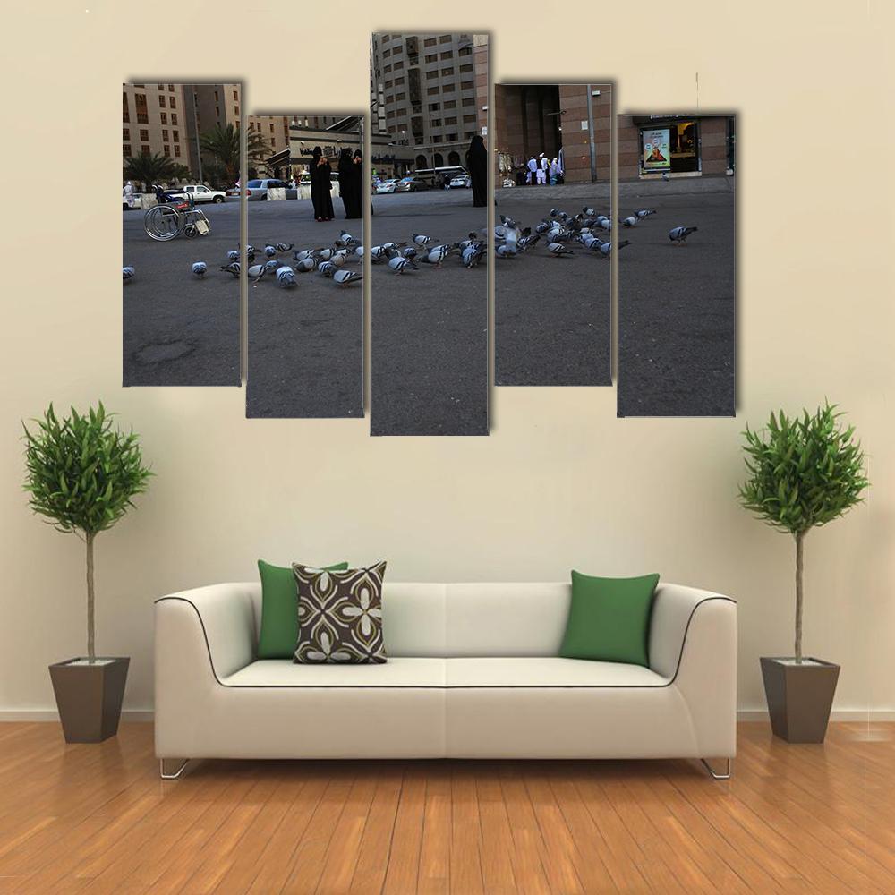 Medinah Street View Canvas Wall Art-5 Pop-Gallery Wrap-47" x 32"-Tiaracle