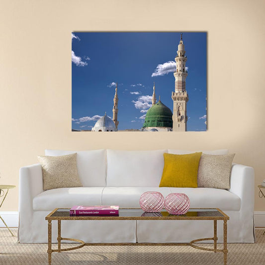 Medinah Mosque Canvas Wall Art-1 Piece-Gallery Wrap-48" x 32"-Tiaracle