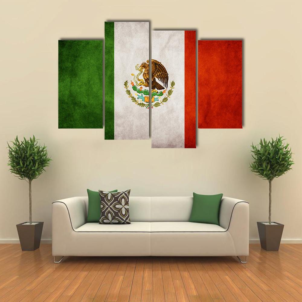 Mexican Flag Canvas Wall Art-4 Pop-Gallery Wrap-50" x 32"-Tiaracle