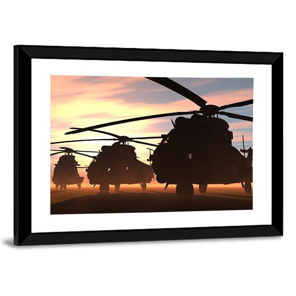 Military Helicopters Canvas Wall Art-3 Horizontal-Gallery Wrap-25" x 16"-Tiaracle