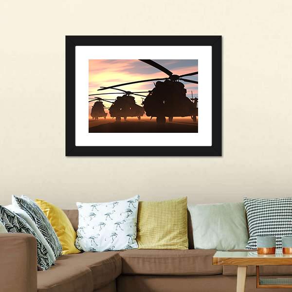 Military Helicopters Canvas Wall Art-3 Horizontal-Gallery Wrap-25" x 16"-Tiaracle