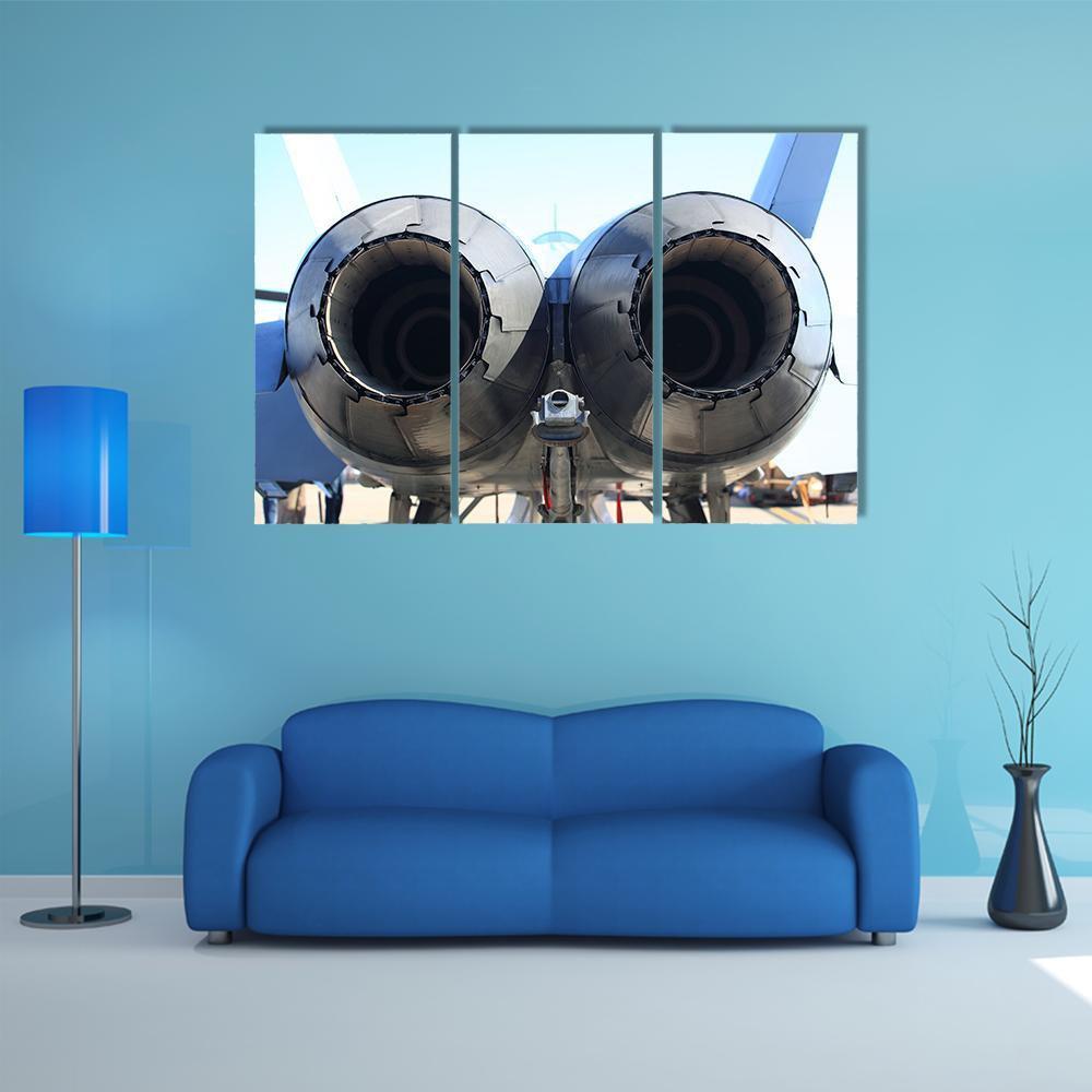 Military Jet Engines Canvas Wall Art-3 Horizontal-Gallery Wrap-37" x 24"-Tiaracle