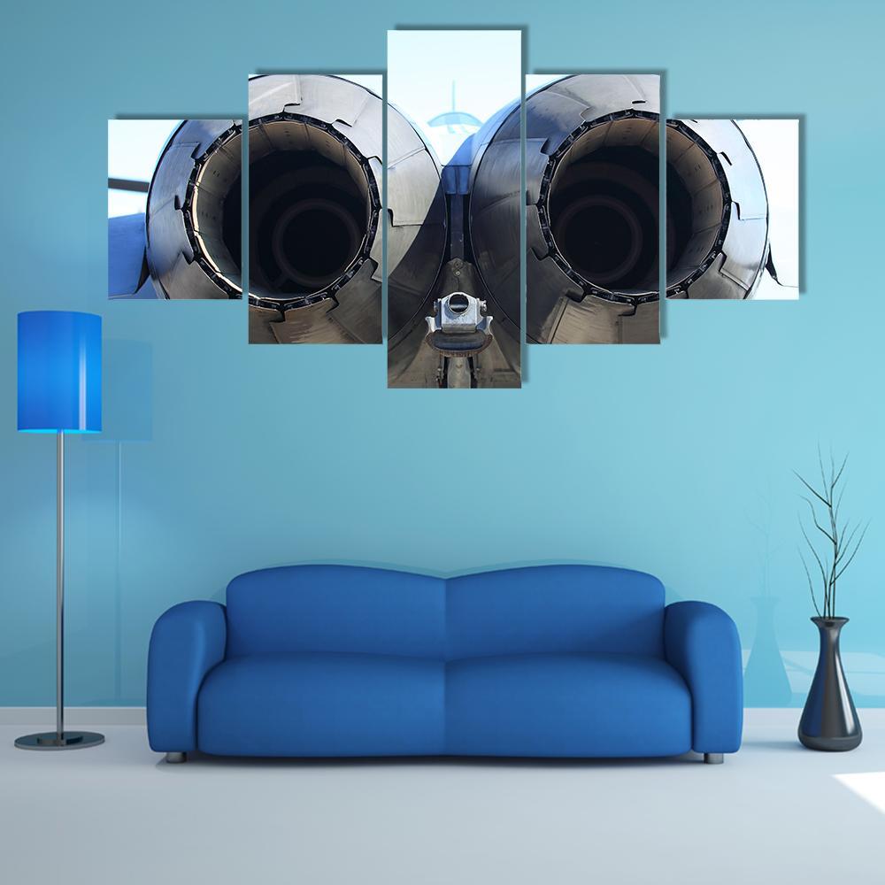 Military Jet Engines Canvas Wall Art-5 Star-Gallery Wrap-62" x 32"-Tiaracle