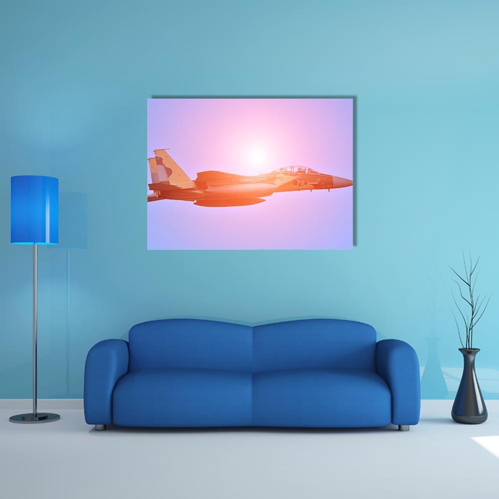 Military Jet Fighter Canvas Wall Art-1 Piece-Gallery Wrap-48" x 32"-Tiaracle