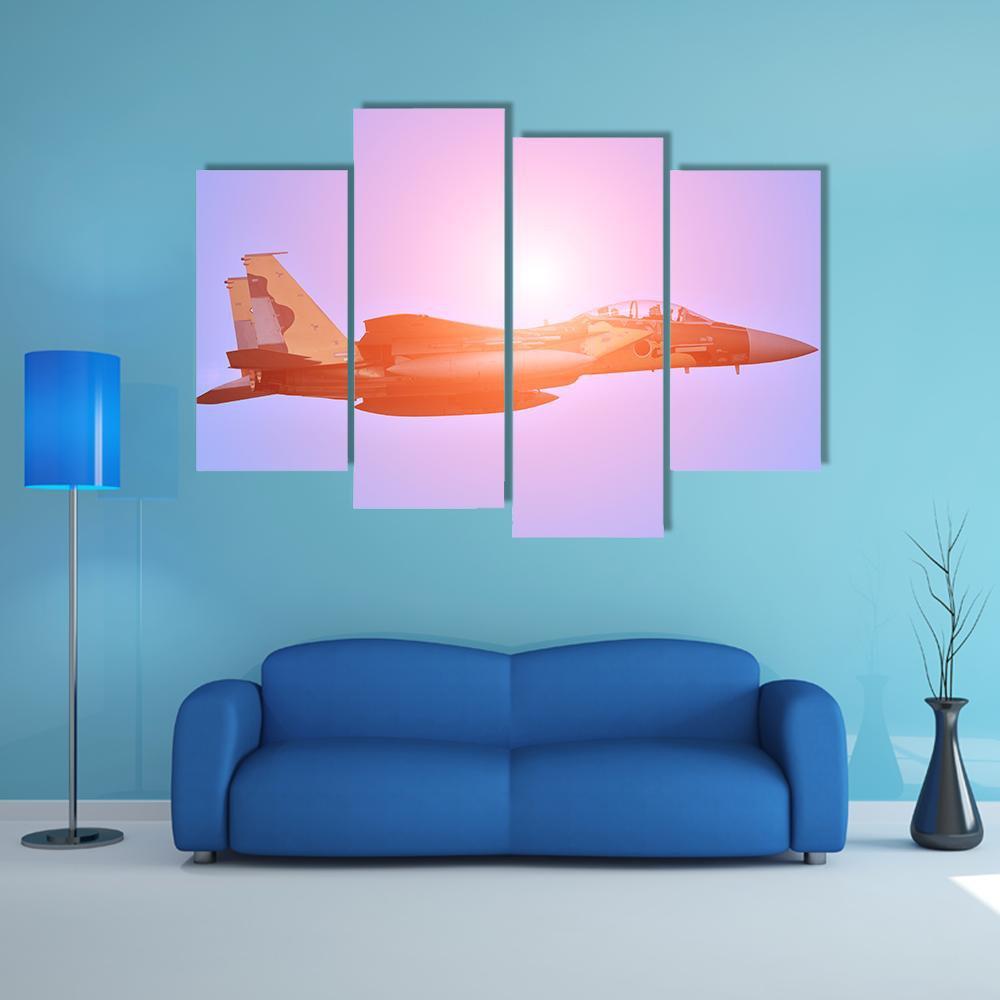 Military Jet Fighter Canvas Wall Art-4 Pop-Gallery Wrap-50" x 32"-Tiaracle