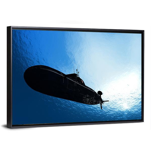 Military Submarine In Sea Canvas Wall Art-3 Horizontal-Gallery Wrap-25" x 16"-Tiaracle