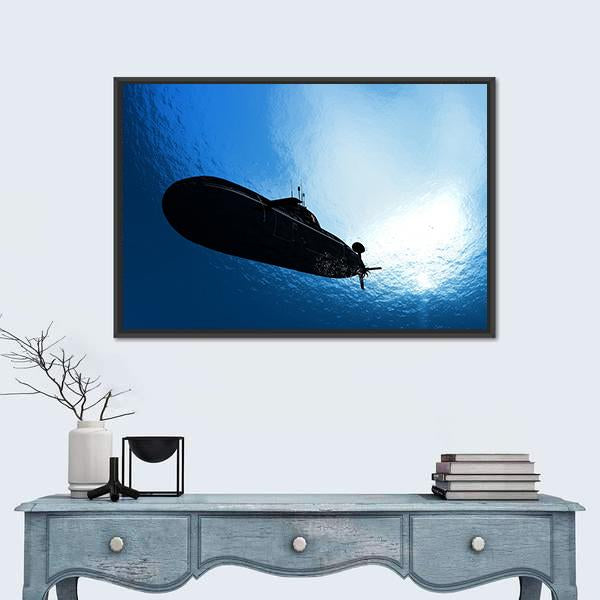 Military Submarine In Sea Canvas Wall Art-3 Horizontal-Gallery Wrap-25" x 16"-Tiaracle