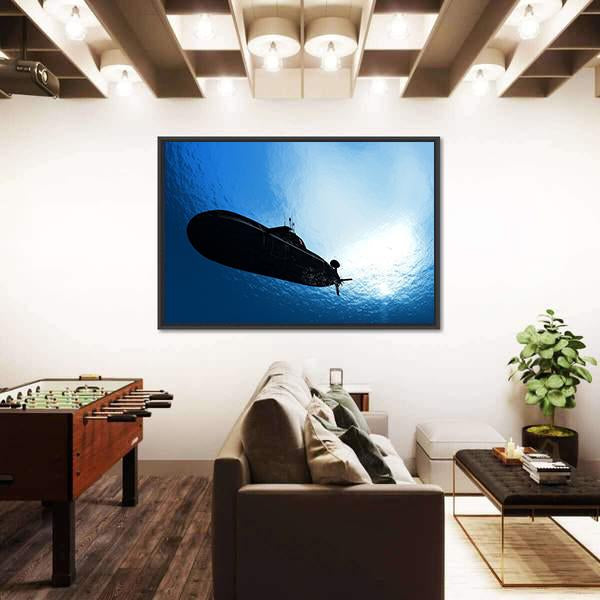 Military Submarine In Sea Canvas Wall Art-3 Horizontal-Gallery Wrap-25" x 16"-Tiaracle