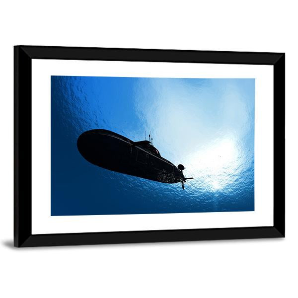 Military Submarine In Sea Canvas Wall Art-3 Horizontal-Gallery Wrap-25" x 16"-Tiaracle