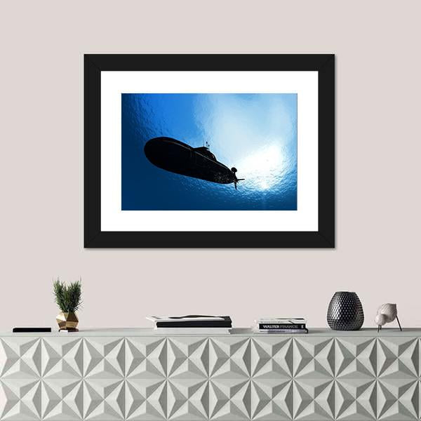 Military Submarine In Sea Canvas Wall Art-3 Horizontal-Gallery Wrap-25" x 16"-Tiaracle