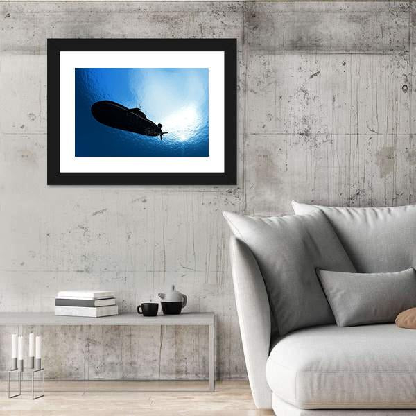 Military Submarine In Sea Canvas Wall Art-3 Horizontal-Gallery Wrap-25" x 16"-Tiaracle