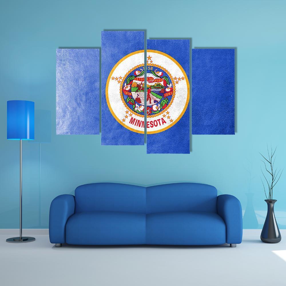 Minnesota Flag Canvas Wall Art-4 Pop-Gallery Wrap-50" x 32"-Tiaracle