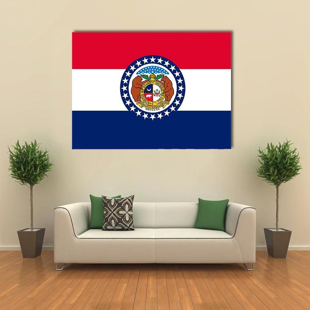 Missouri Flag Canvas Wall Art-1 Piece-Gallery Wrap-48" x 32"-Tiaracle