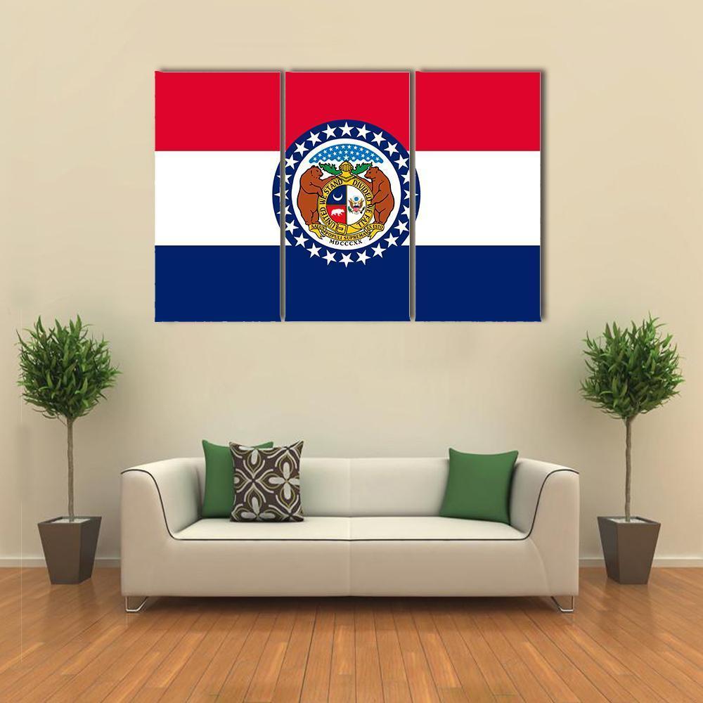 Missouri Flag Canvas Wall Art-3 Horizontal-Gallery Wrap-37" x 24"-Tiaracle