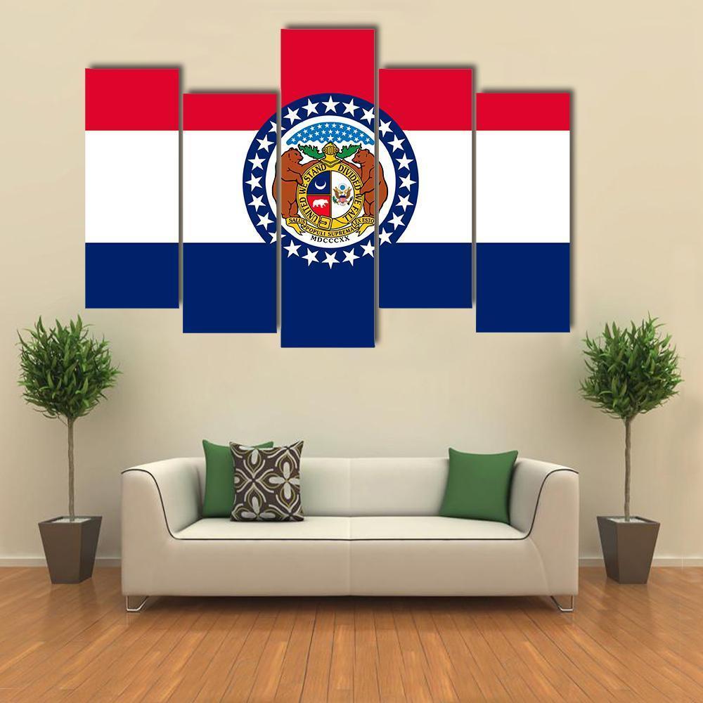 Missouri Flag Canvas Wall Art-5 Pop-Gallery Wrap-47" x 32"-Tiaracle