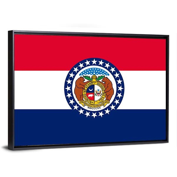 Missouri Flag Canvas Wall Art-3 Horizontal-Gallery Wrap-25" x 16"-Tiaracle