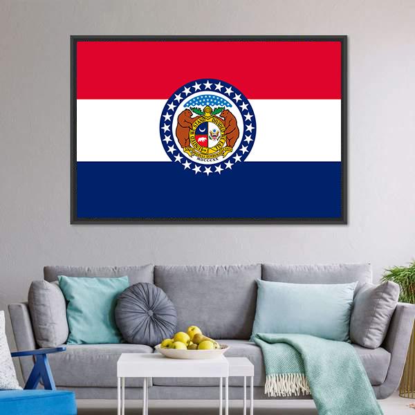 Missouri Flag Canvas Wall Art-3 Horizontal-Gallery Wrap-25" x 16"-Tiaracle