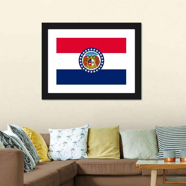 Missouri Flag Canvas Wall Art-3 Horizontal-Gallery Wrap-25" x 16"-Tiaracle