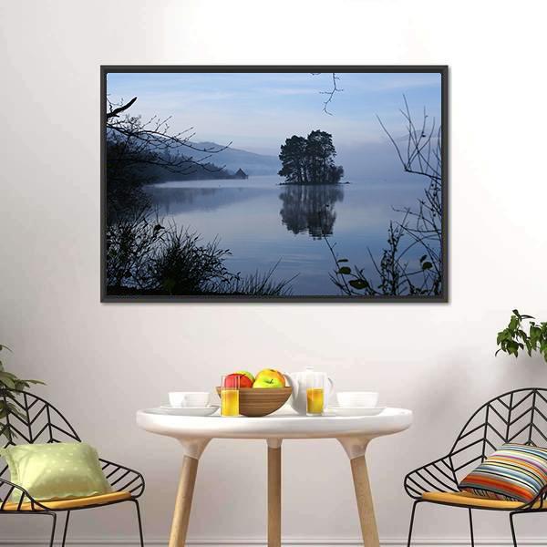 Mist On Loch Tay Canvas Wall Art-3 Horizontal-Gallery Wrap-25" x 16"-Tiaracle