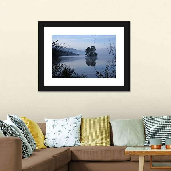 Mist On Loch Tay Canvas Wall Art-3 Horizontal-Gallery Wrap-25" x 16"-Tiaracle