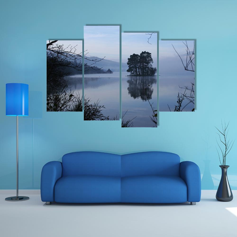 Mist On Loch Tay Canvas Wall Art-4 Pop-Gallery Wrap-50" x 32"-Tiaracle