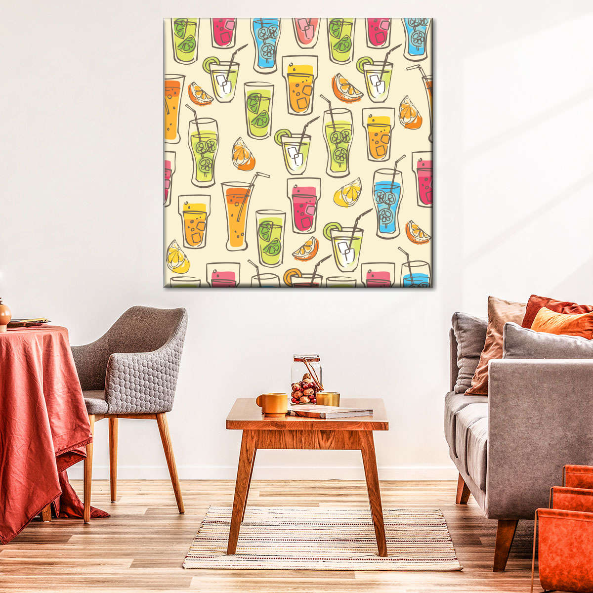 Cocktailgetränke Muster Wandkunst