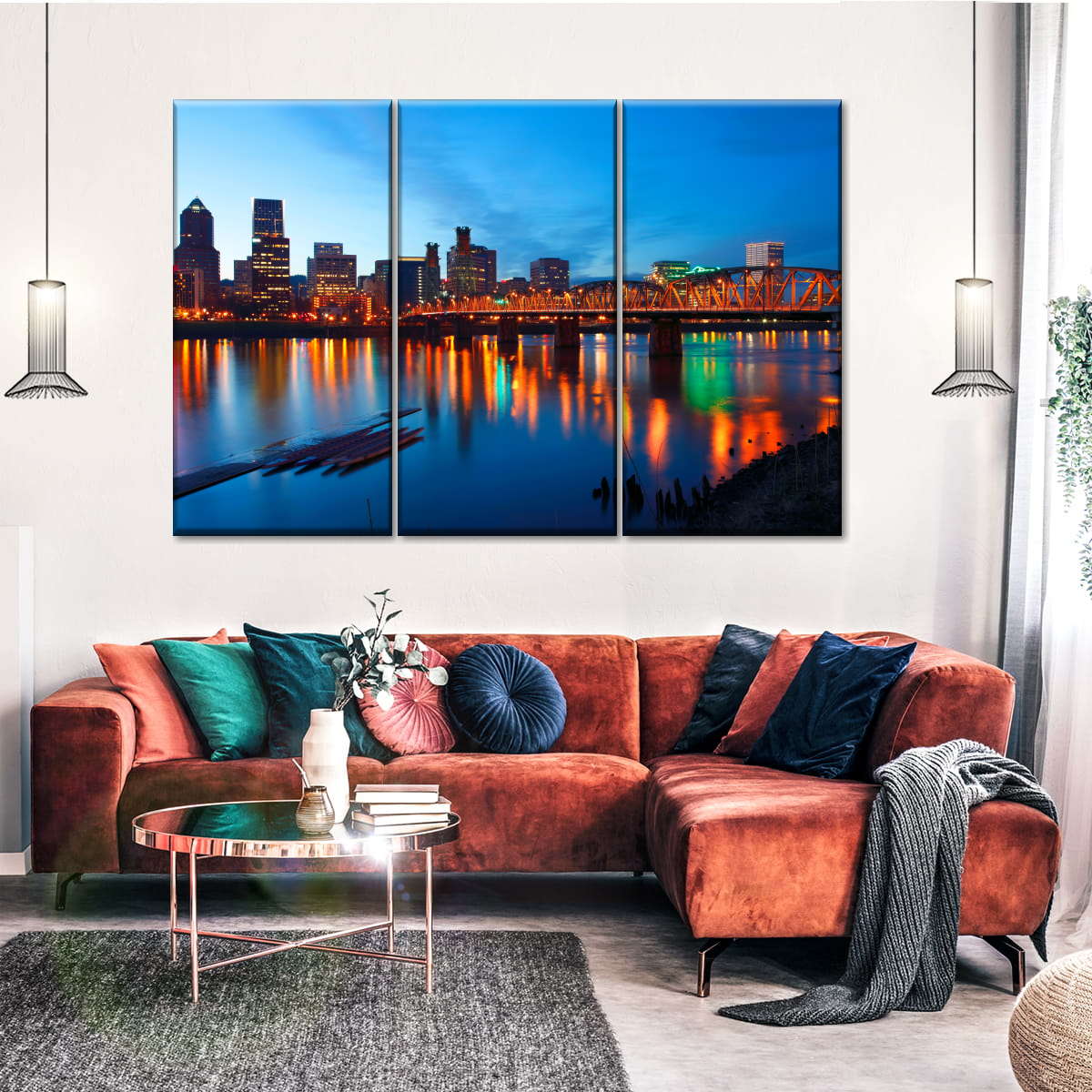 Portland Dusk Lights Wall Art