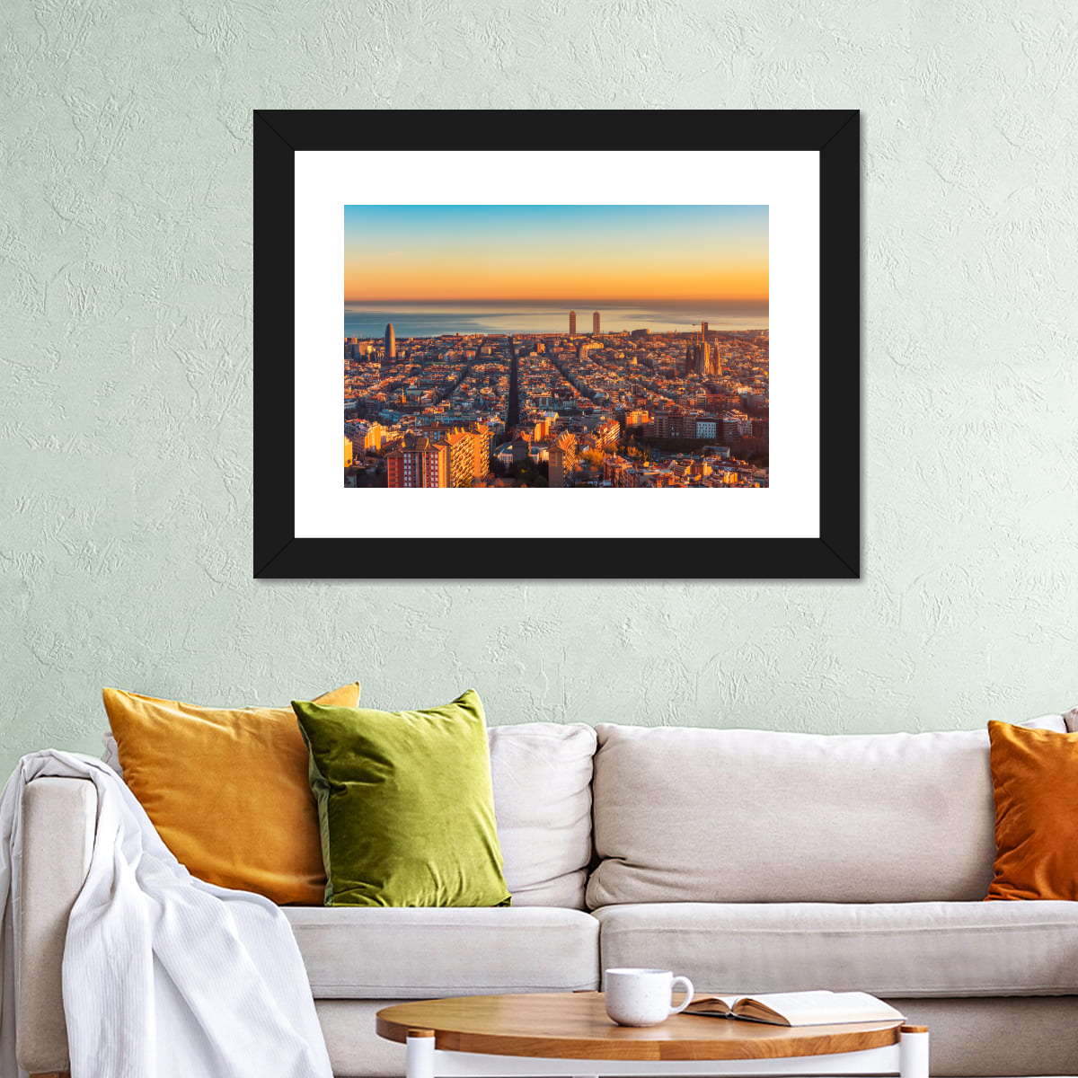 Barcelona Sunset Horizon Wandkunst