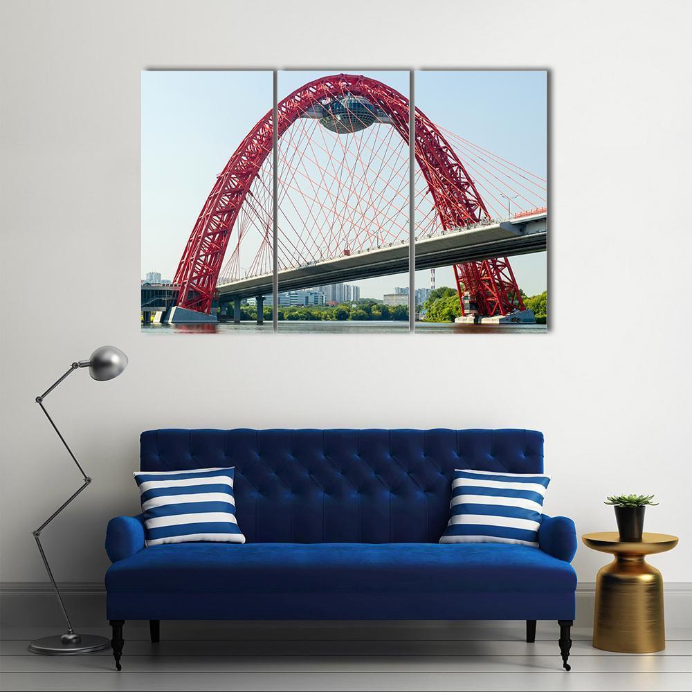 Cable Stayed Bridge Europe Canvas Wall Art-3 Horizontal-Gallery Wrap-37" x 24"-Tiaracle