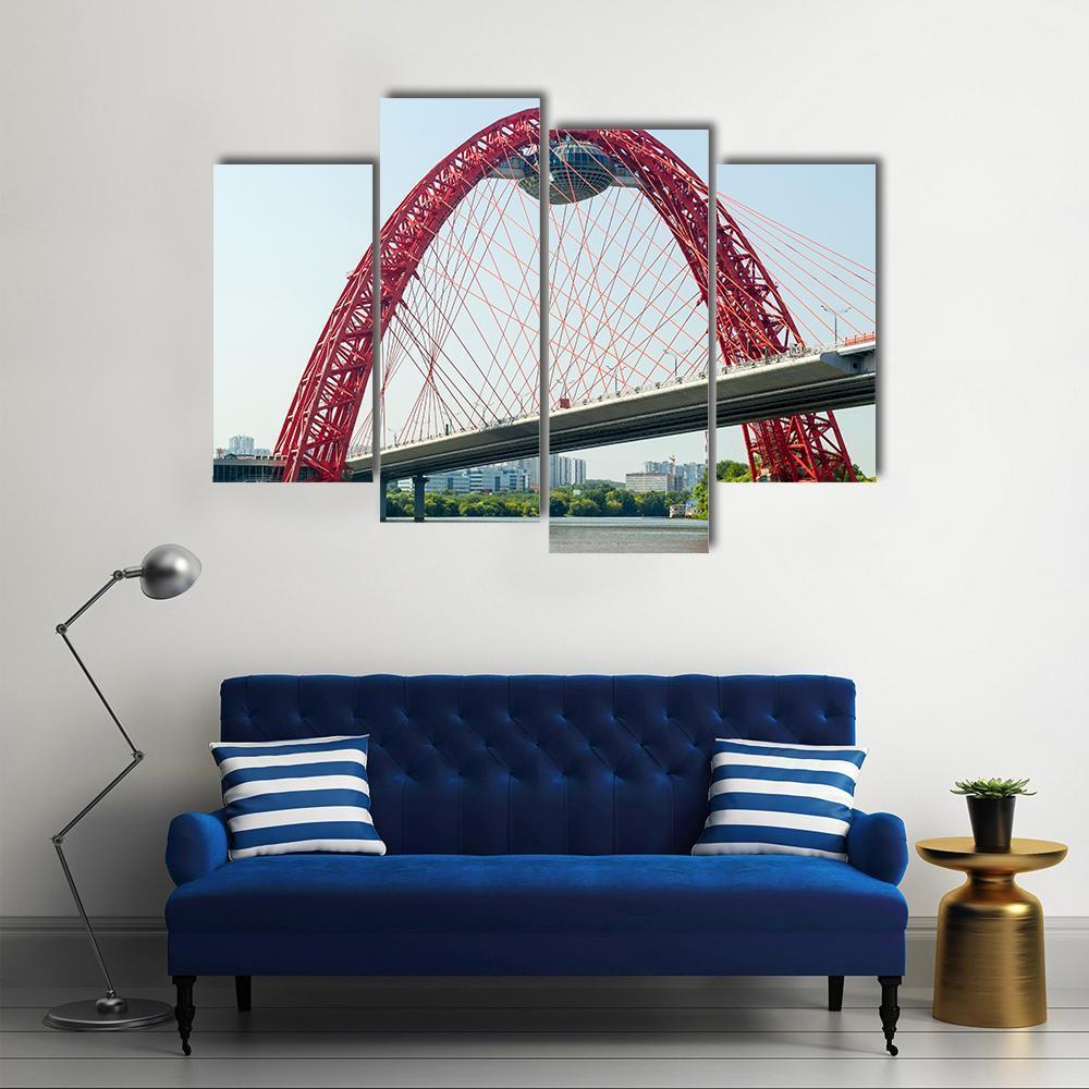 Cable Stayed Bridge Europe Canvas Wall Art-4 Pop-Gallery Wrap-50" x 32"-Tiaracle