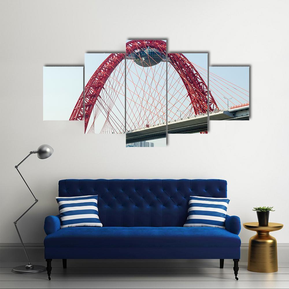 Cable Stayed Bridge Europe Canvas Wall Art-5 Star-Gallery Wrap-62" x 32"-Tiaracle