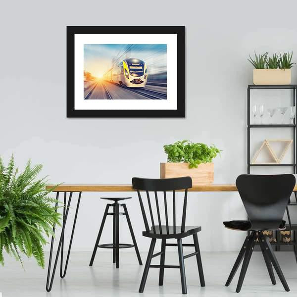 Modern High Speed Train Canvas Wall Art-3 Horizontal-Gallery Wrap-25" x 16"-Tiaracle