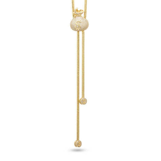 Money Bag Bolo Tie Necklace