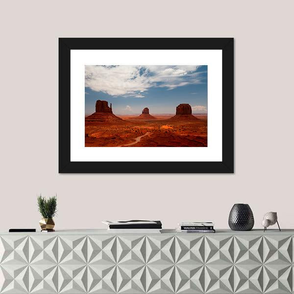 Monument Valley Utah Canvas Wall Art-1 Piece-Framed Print-20" x 16"-Tiaracle