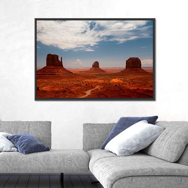 Monument Valley Utah Canvas Wall Art-3 Horizontal-Gallery Wrap-25" x 16"-Tiaracle