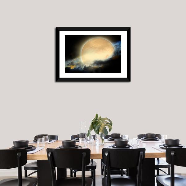 Moon At Night Canvas Wall Art-3 Horizontal-Gallery Wrap-25" x 16"-Tiaracle