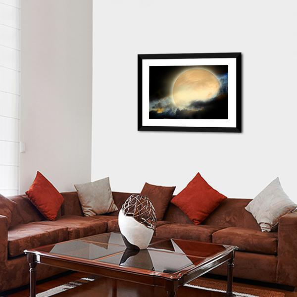 Moon At Night Canvas Wall Art-3 Horizontal-Gallery Wrap-25" x 16"-Tiaracle