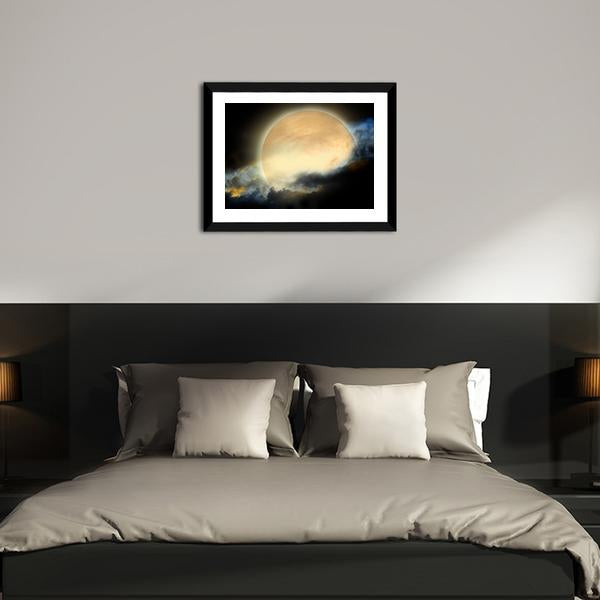 Moon At Night Canvas Wall Art-3 Horizontal-Gallery Wrap-25" x 16"-Tiaracle