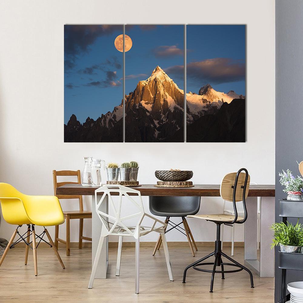 Paiyu Peak Karakoram Canvas Wall Art-3 Horizontal-Gallery Wrap-37" x 24"-Tiaracle