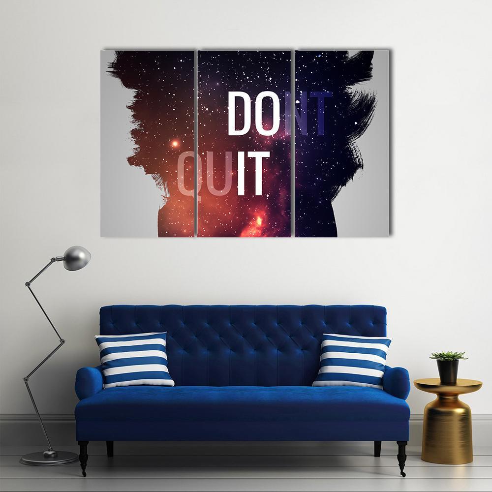 Motivational Quote Don't Quit Canvas Wall Art-3 Horizontal-Gallery Wrap-37" x 24"-Tiaracle