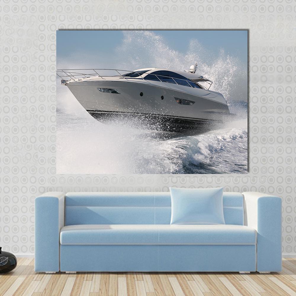 Yacht Jump Canvas Wall Art-1 Piece-Gallery Wrap-48" x 32"-Tiaracle