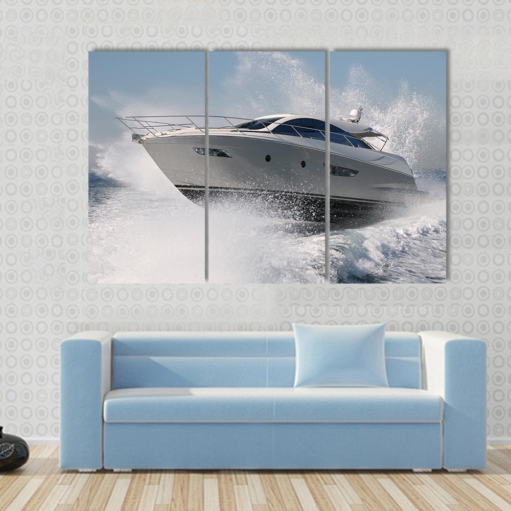 Yacht Jump Canvas Wall Art-3 Horizontal-Gallery Wrap-37" x 24"-Tiaracle