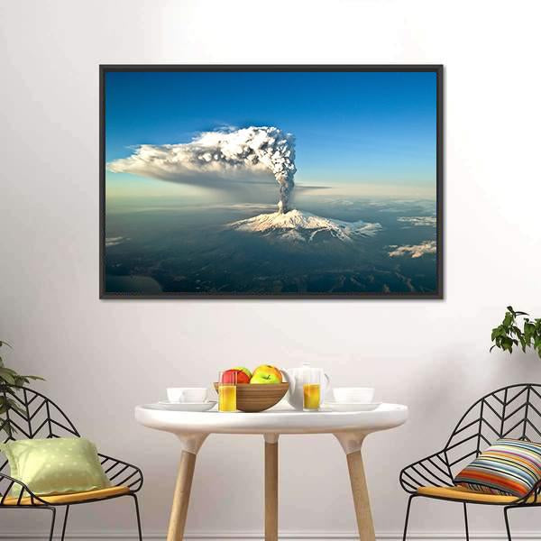 Mount Etna Eruption Canvas Wall Art-1 Piece-Floating Frame-24" x 16"-Tiaracle