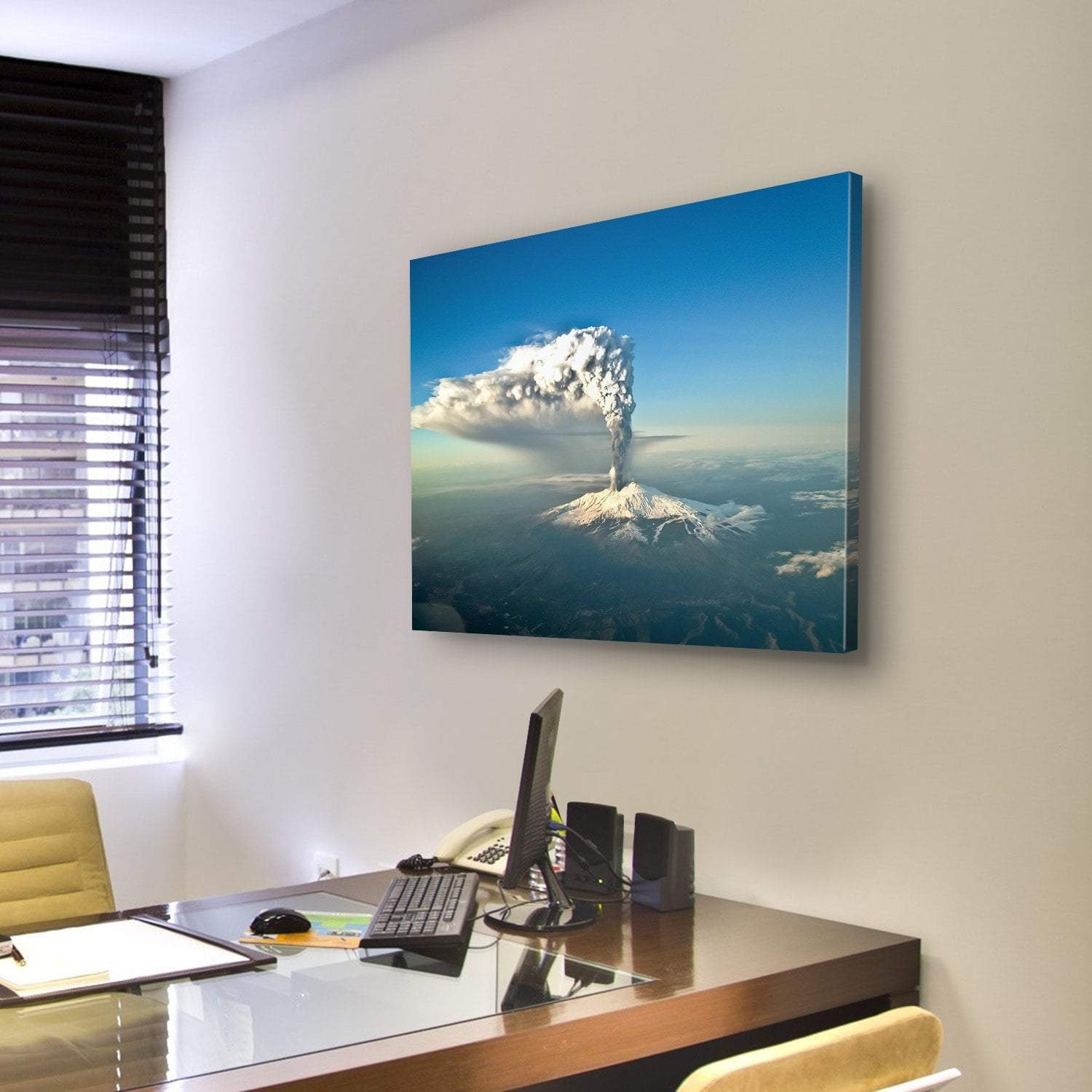 Mount Etna Eruption Canvas Wall Art-3 Horizontal-Gallery Wrap-25" x 16"-Tiaracle