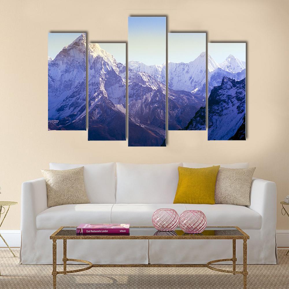 Beautiful Mount Everest Canvas Wall Art-5 Pop-Gallery Wrap-47" x 32"-Tiaracle