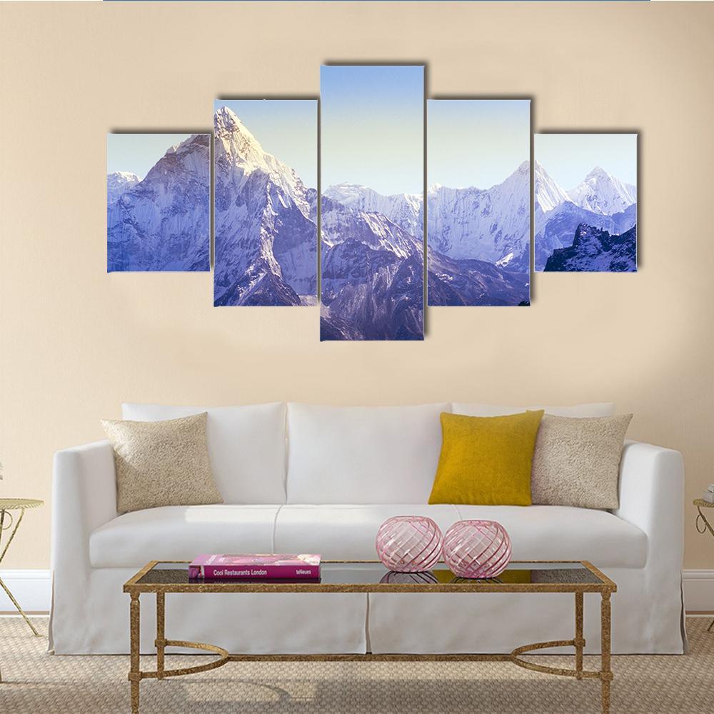 Beautiful Mount Everest Canvas Wall Art-5 Star-Gallery Wrap-62" x 32"-Tiaracle